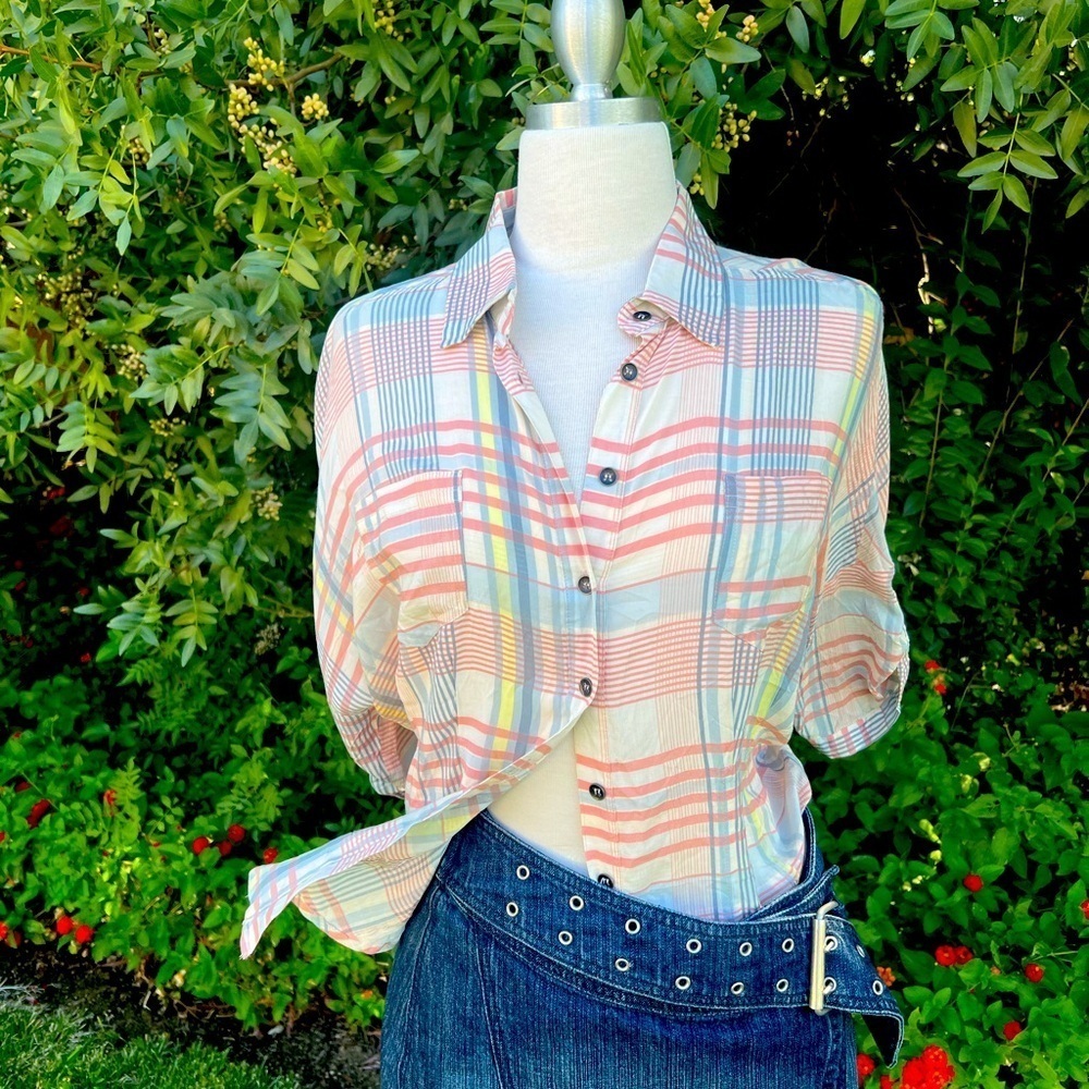 NWT- Heartloom Multicolor Plaid Button-Down Shirt